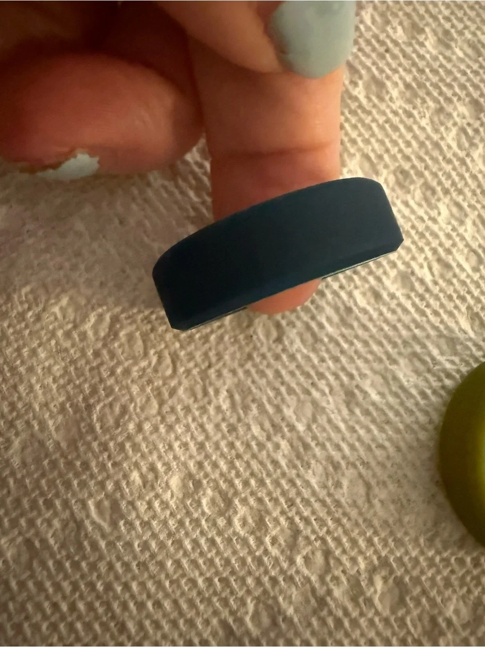 3 pk silicone (The Best Man) men’s navy, blk, green weddng bands-NIP- sz 13.5-14